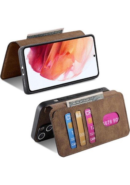 Galaxy S21 Mıknatıs Koruyucu Malzeme Için Flip Case Cüzdan Retro (Yurt Dışından) modelleri