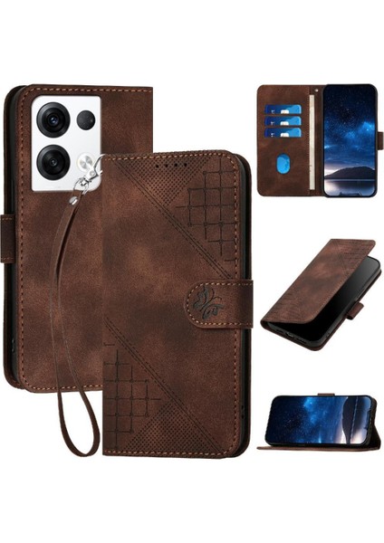Ayrılabilir El Kayışı Kabartmalı Yüksek ile Oppo Oppo 8 Pro 5g Için Flip Case (Yurt Dışından)