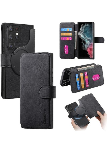 Galaxy S22 Için Flip Case Ultra Cüzdan Kart Standı Retro Mıknatıs (Yurt Dışından)
