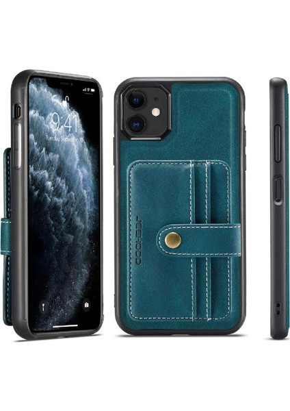 IPhone 11 Için Kılıf Kablosuz Şarj Cüzdan Rfıd Engelleme Manyetik (Yurt Dışından)