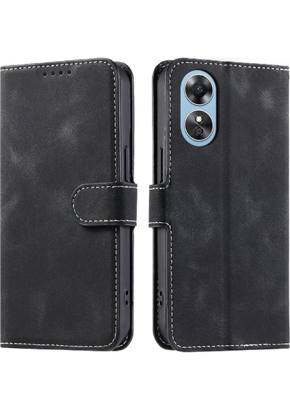 Oppo A78 4g Pu Deri Bilek Kayışı Kickstand Cüzdan Kartı Için Flip Case (Yurt Dışından)