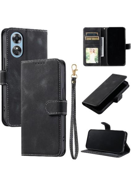 Oppo A78 4g Pu Deri Bilek Kayışı Kickstand Cüzdan Kartı Için Flip Case (Yurt Dışından) indirimleri