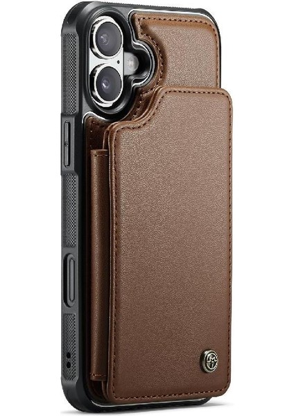 IPhone 16 Için Flip Case Artı Kickstand Kart Tutucu Ince Darbeye Vaka (Yurt Dışından)