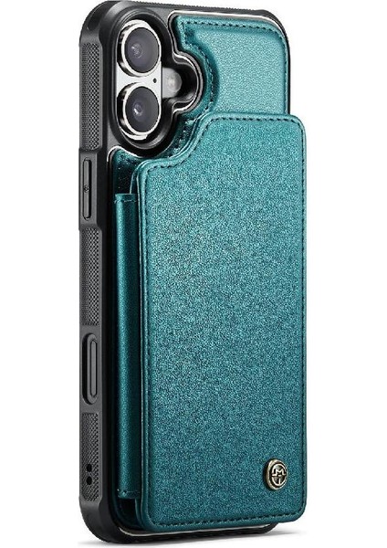 IPhone 16 Için Flip Case Artı Kickstand Kart Tutucu Ince Darbeye Vaka (Yurt Dışından)