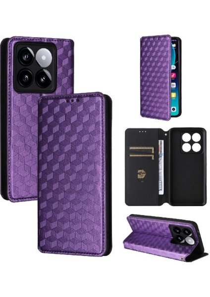 Xiaomi 14T Manyetik Kapatma Kart Yuvaları Için Flip Case Tutucu 3D Desen (Yurt Dışından)