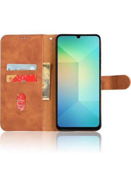 Samsung Galaxy A06 Kickstand Cüzdan Yan Toka Pu Kart Için Flip Case (Yurt Dışından) fırsatları