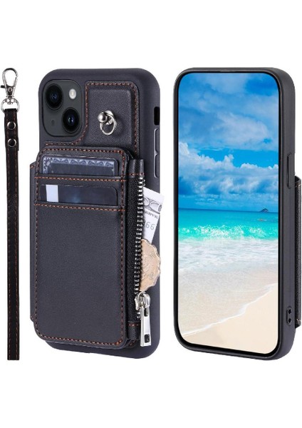Cüzdan Kılıf IPhone 13 Mini Kickstand Pu Deri Flip Folio Kılıf 3 Kart (Yurt Dışından)