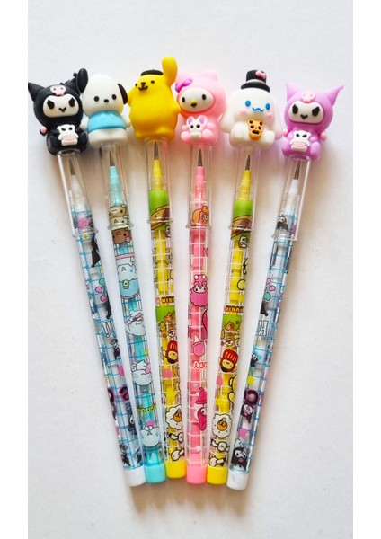 6 Adet 6 Renk Cute Kuromi Karakterleri Geçmeli Dmnc Yumurtlayan Kurşun Kalem