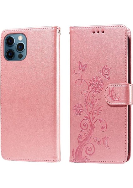 IPhone 12 Için Flip Case Pro Max Flip Çiçek Cardyuvaları Deri (Yurt Dışından)