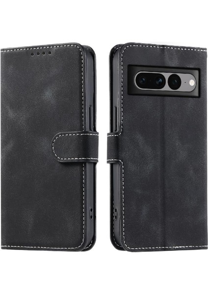 Google Piksel 7 Pro Bilek Kayışı Kickstand Pu Deri Manyetik Için Flip Case (Yurt Dışından)