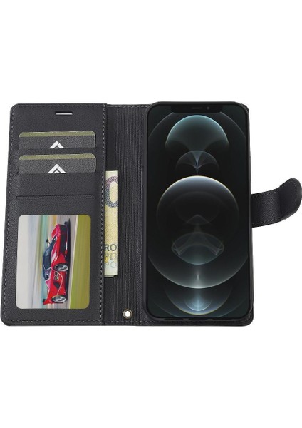 IPhone 11 Için Flip Case Pro Max Bölünmüş Deri Cüzdan Telefon Kapak 2 In 1 Pu (Yurt Dışından)