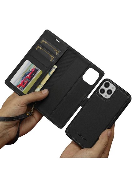 IPhone 11 Için Flip Case Pro Max Bölünmüş Deri Cüzdan Telefon Kapak 2 In 1 Pu (Yurt Dışından)