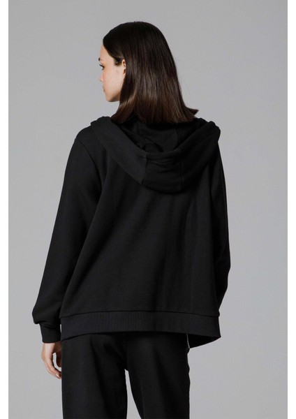 Fermuarlı Kapüşonlu Kadın Sweat EF171-BK modelleri