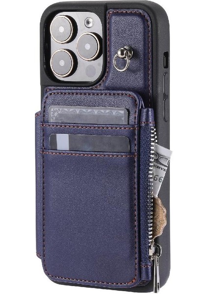 Cüzdan Kılıf IPhone 14 Pro Max Flip Folio Kılıf Pu Deri 3 Büyük Kart (Yurt Dışından)