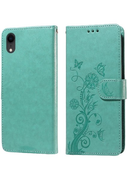 IPhone Xr Çiçek Deri Flip Kart Yuvaları Için Flip Case (Yurt Dışından)