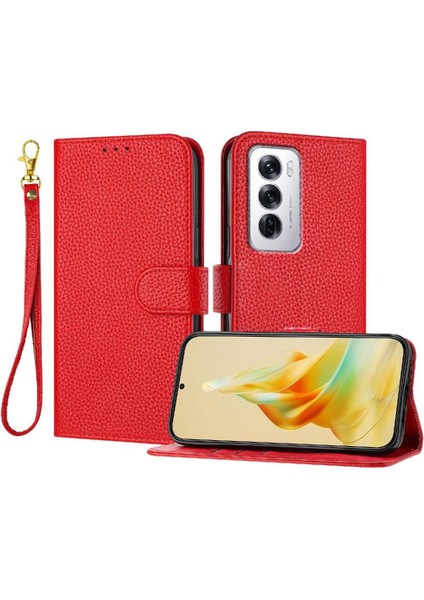 Oppo Phone 12 5g Için Telefon Kılıfı Kart Yuvaları Tutucu Pu Deri Litchi Desen (Yurt Dışından)