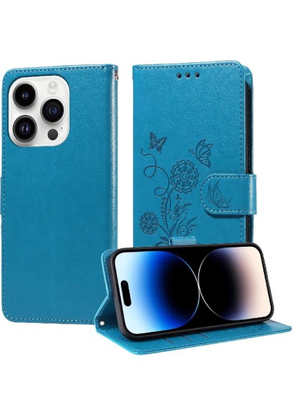 IPhone 14 Için Flip Case Pro Max Cardyuvaları Çiçek Flip Deri (Yurt Dışından)