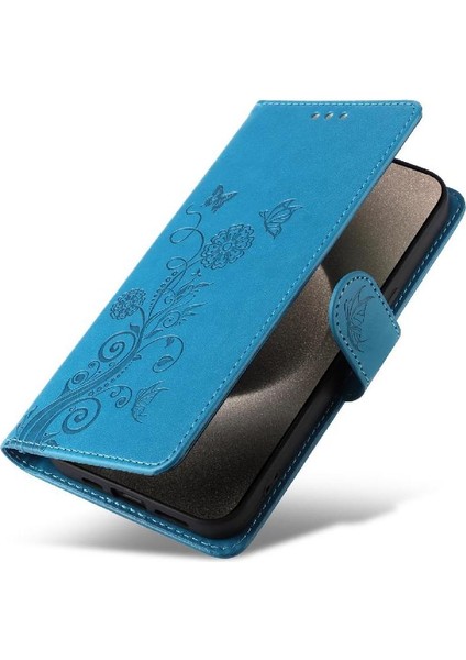 IPhone 15 Için Flip Case Pro Max Flip Çiçek Cardyuvaları Deri (Yurt Dışından)