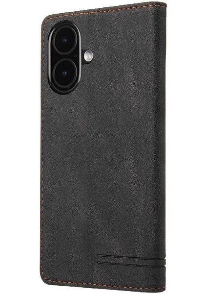 IPhone 16 Için Kılıf Premium Deri Premium Deri Kickstand Iki Kart (Yurt Dışından) indirimleri