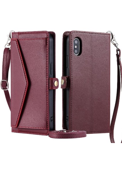 Cüzdan Crossbody Durumda IPhone Xs Max Rfıd Engelleme Fermuar Faturaları Yuvası (Yurt Dışından)