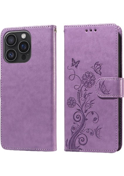 IPhone 16 Için Flip Case Pro Max Çiçek Cardyuvaları Deri Flip (Yurt Dışından)