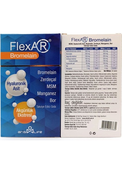 Flexar Bromelain 30 Tablet x 4 paket