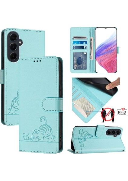 Galaxy Case 5g Kart Yuvası Tutucu Için Kickstand Kedi Rfıd Cüzdan (Yurt Dışından)