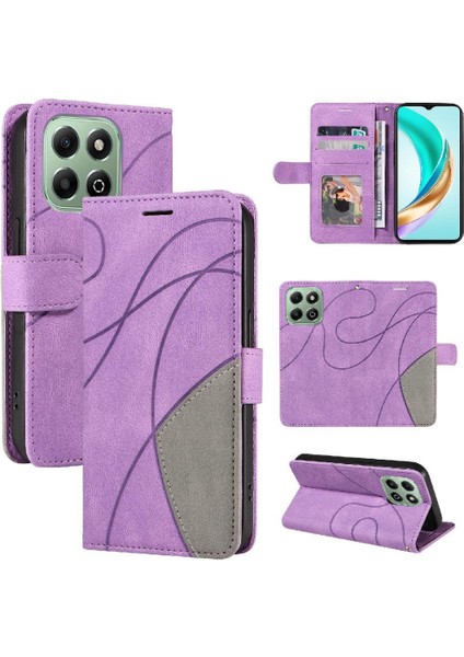 Onur X6B Dikiş Renk Deri Cüzdan Için Flip Case Kickstand Flip Kitap (Yurt Dışından)