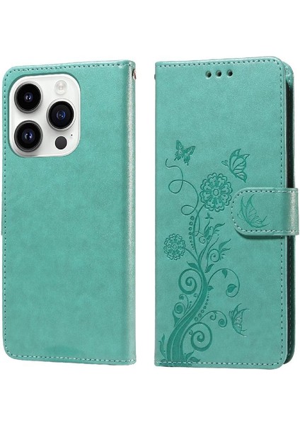 IPhone 14 Için Flip Case Pro Max Cardyuvaları Çiçek Flip Deri (Yurt Dışından)