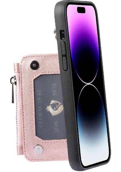 IPhone 15 Için Cüzdan Durumda Pro Max Kickstand Rfıd Engelleme 3 Büyük Kart Pu (Yurt Dışından)