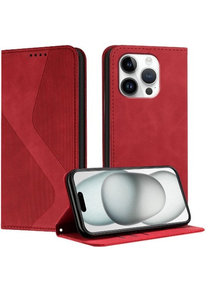 IPhone 16 Için Kılıf Pro Kart Yuvaları Tutucu Cüzdan Kickstand Manyetik Pu Flip (Yurt Dışından)