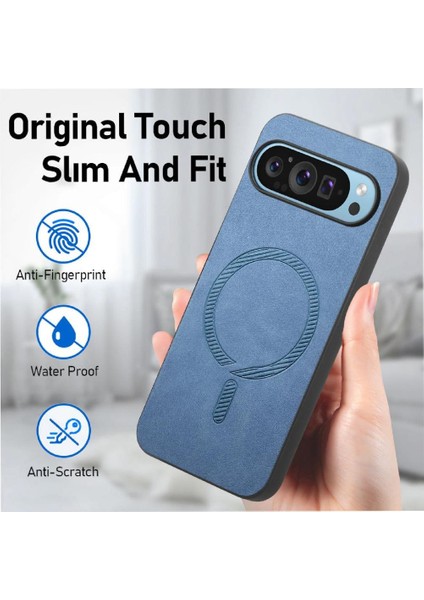 Google Piksel 9 Pro Xl Magsafe Araç Mounts Kablosuz Şarj Için Flip Case (Yurt Dışından)
