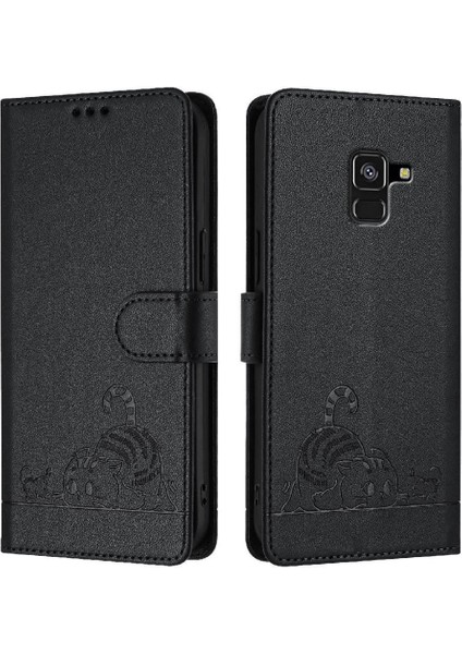 Galaxy A8 2018 Kart Yuvası Tutucu Için Kickstand Kedi Rfıd Cüzdan (Yurt Dışından)