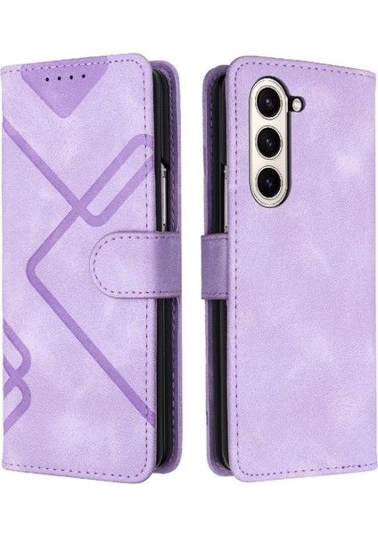 Galaxy Z Için Flip Case Kart ile Kat 6 Manyetik Kapak Pu Deri (Yurt Dışından)