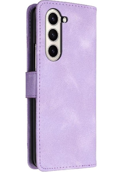 Galaxy Z Için Flip Case Kart ile Kat 6 Manyetik Kapak Pu Deri (Yurt Dışından)
