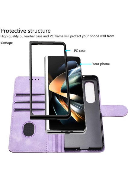 Galaxy Z Için Flip Case Kart ile Kat 6 Manyetik Kapak Pu Deri (Yurt Dışından)