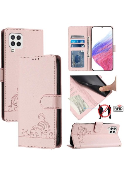 Galaxy A22 4g Kart Yuvası Tutucu Için Kickstand Cüzdan Flip Kedi (Yurt Dışından) indirimleri