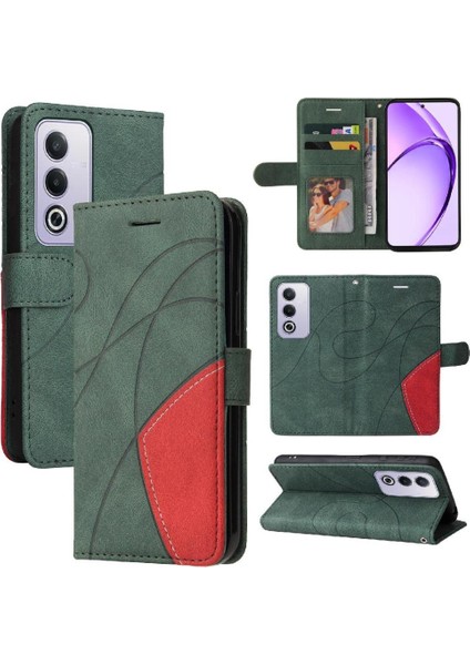 Oppo A3 Pro 5g Için Flip Case Dikiş Renk Deri Cüzdan Kickstand Flip (Yurt Dışından)
