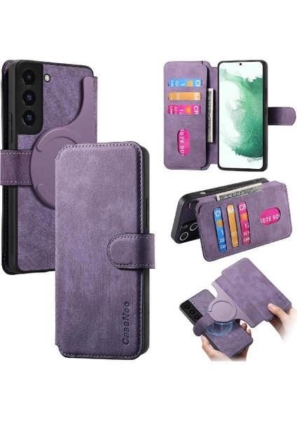 Galaxy S22 Artı Kart Standı Cüzdan Retro Mıknatıs Için Flip Case (Yurt Dışından)