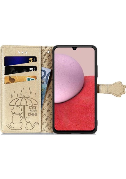 Galaxy A14 Karikatür Hayvanlar Için Kılıf Kapak Kapak Kısa Kayış Vaka (Yurt Dışından) modelleri