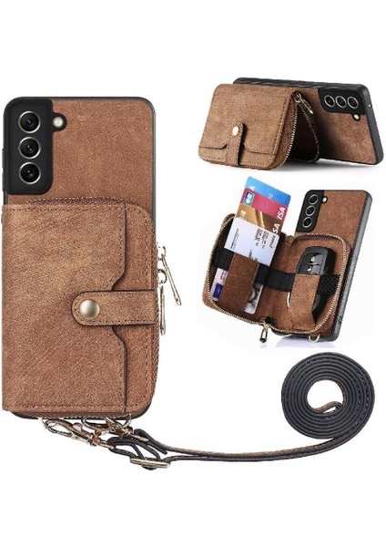 Galaxy S21 Fe Ayarlanabilir Kordon 7 Kart Yuvaları Için Kılıf Standı (Yurt Dışından)