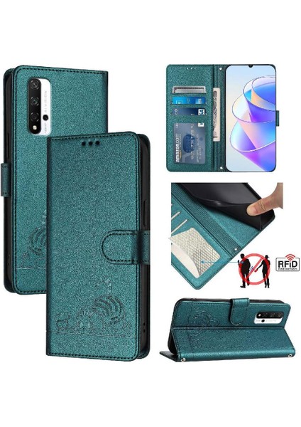 Onur Için Kılıf 20/20 Pro Kedi Rfıd Kart Yuvası Tutucu Kickstand Cüzdan Flip (Yurt Dışından)