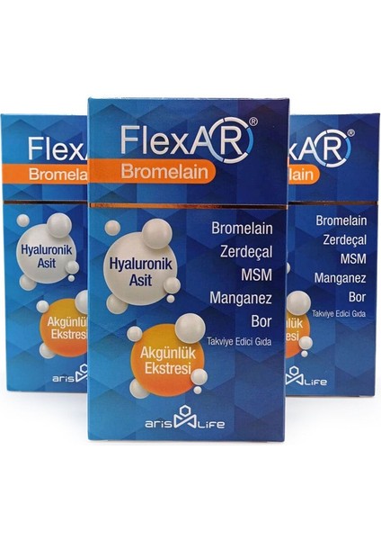 Flexar Bromelain 30 Tablet x 3 paket