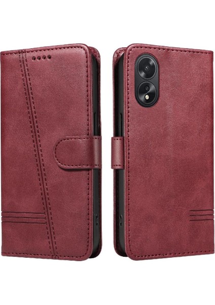Oppo A38 4G/A18 4g Preslenmiş Pu Deri Cüzdan Telefon Kılıfı Için Filp Durumda (Yurt Dışından)