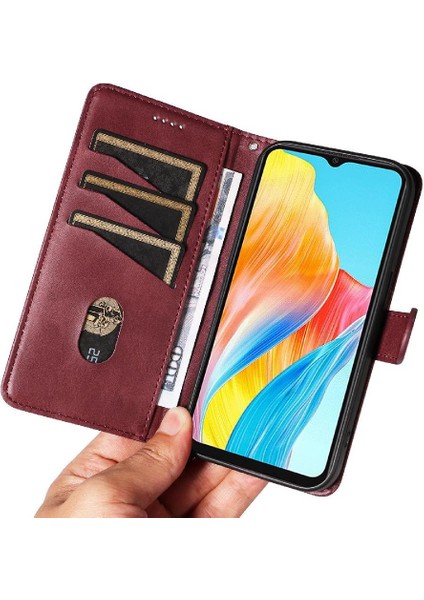 Oppo A38 4G/A18 4g Preslenmiş Pu Deri Cüzdan Telefon Kılıfı Için Filp Durumda (Yurt Dışından) fiyatları