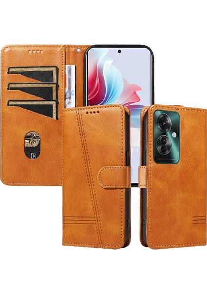 Oppo Filp 11F 5g Için Filp Durumda Ayrılabilir Siyah Bilezik Cüzdan Telefon Kılıfı (Yurt Dışından)
