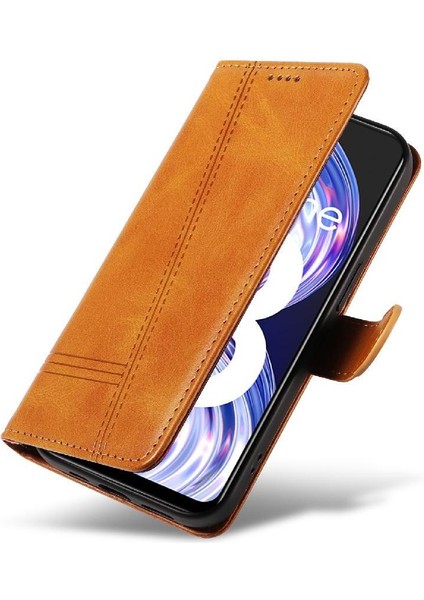 Realme 8 4g Cüzdan Telefon Kılıfı Için Filp Durumda Ayrılabilir Siyah Bilezik ile (Yurt Dışından)