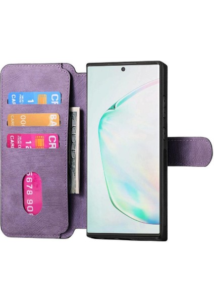 Galaxy Not 10 Için Flip Case Artı Retro Kart Standı Cüzdan Mıknatıs (Yurt Dışından)