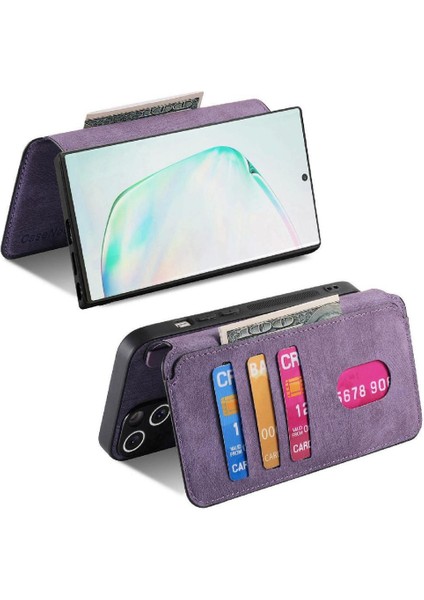 Galaxy Not 10 Için Flip Case Artı Retro Kart Standı Cüzdan Mıknatıs (Yurt Dışından)