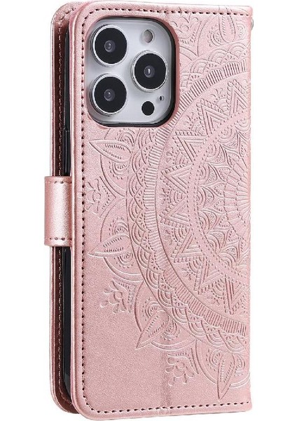 IPhone 15 Için Flip Case Pro Pu Deri Cüzdan Kılıf Totem Kabartma (Yurt Dışından)